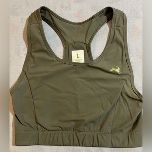 Tracksmith Jog Bra with pocket in the breast area - Olive color